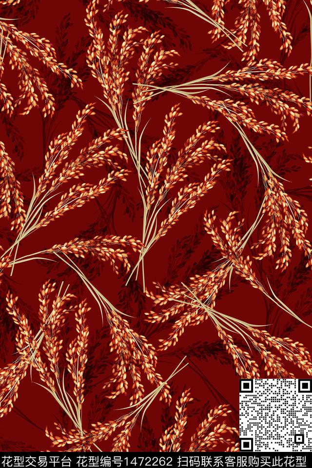 植物真丝小碎花数码印花华亿平台下载（图片编号: 1472262） - 瓦栏（Walan）