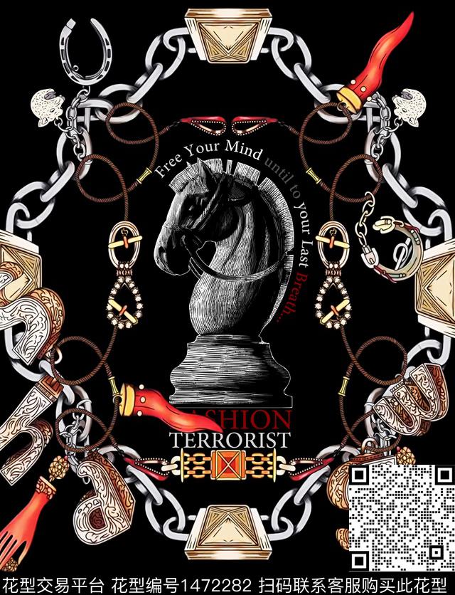 定位花字母动物头数码印花华亿平台下载（图片编号: 1472282） - 瓦栏（Walan）