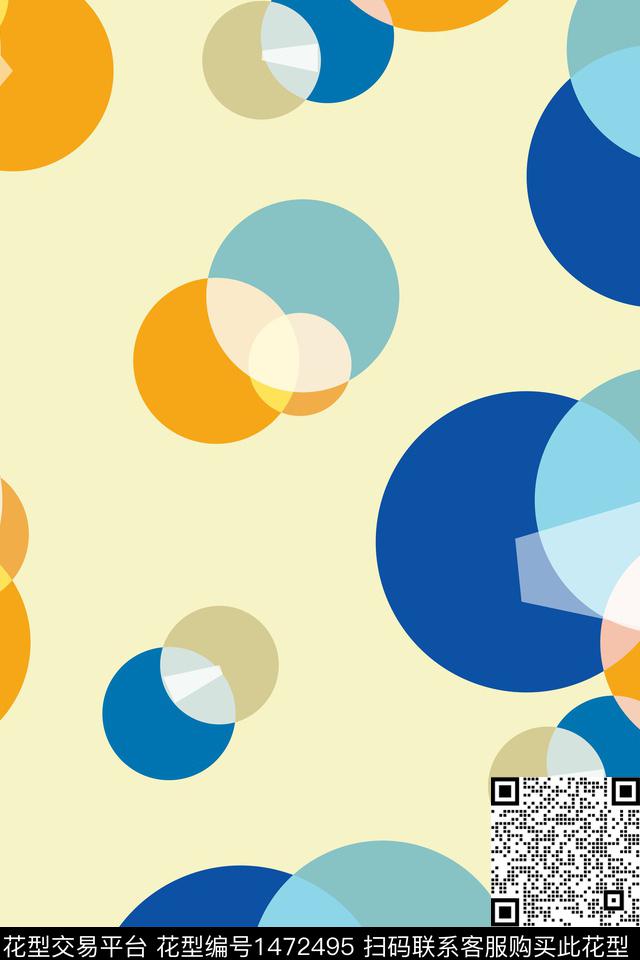 几何可爱复古数码印花华亿平台下载（图片编号: 1472495） - 瓦栏（Walan）