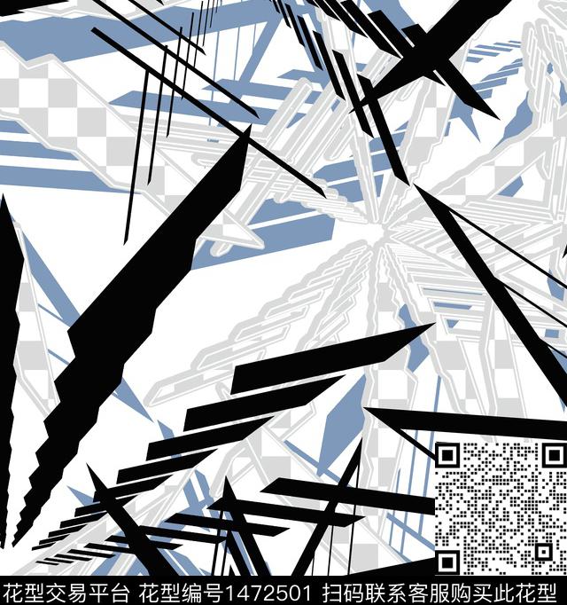 定位花字母几何数码印花华亿平台下载（图片编号: 1472501） - 瓦栏（Walan）