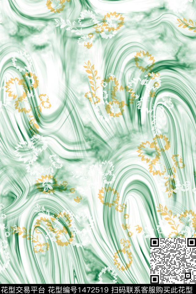 肌理水彩年轻女性数码印花华亿平台下载（图片编号: 1472519） - 瓦栏（Walan）