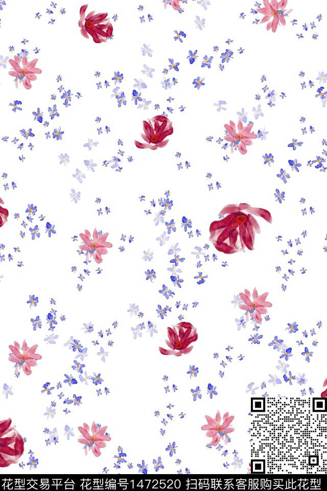 水彩年轻女性大牌风数码印花华亿平台下载（图片编号: 1472520） - 瓦栏（Walan）