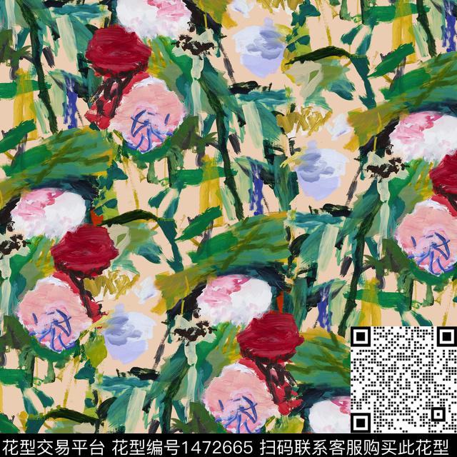 油画华亿平台审年轻女性数码印花华亿平台下载（图片编号: 1472665） - 瓦栏（Walan）