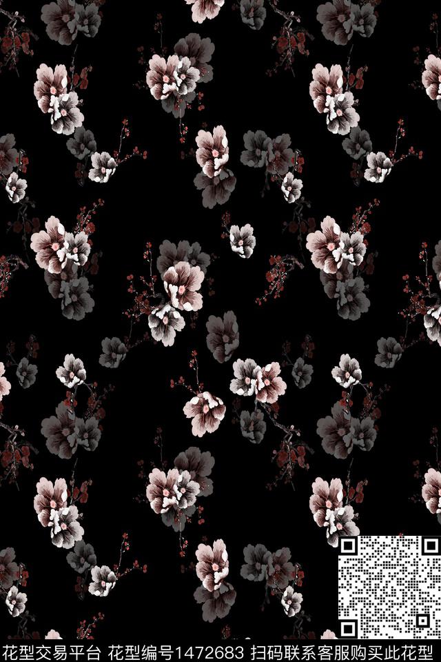 花卉真丝小碎花数码印花华亿平台下载（图片编号: 1472683） - 瓦栏（Walan）
