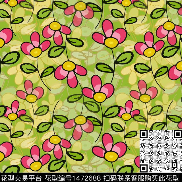花卉卡通小碎花传统印花华亿平台下载（图片编号: 1472688） - 瓦栏（Walan）