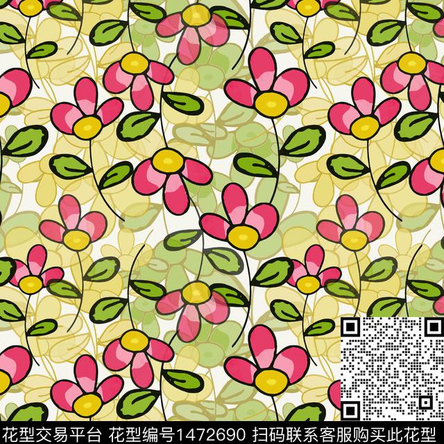 花卉卡通小碎花传统印花华亿平台下载（图片编号: 1472690） - 瓦栏（Walan）
