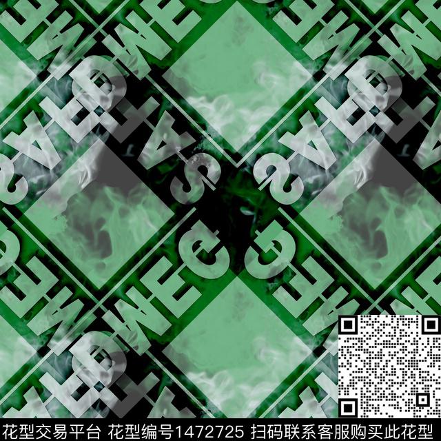 字母几何扎染华亿平台数码印花华亿平台下载（图片编号: 1472725） - 瓦栏（Walan）