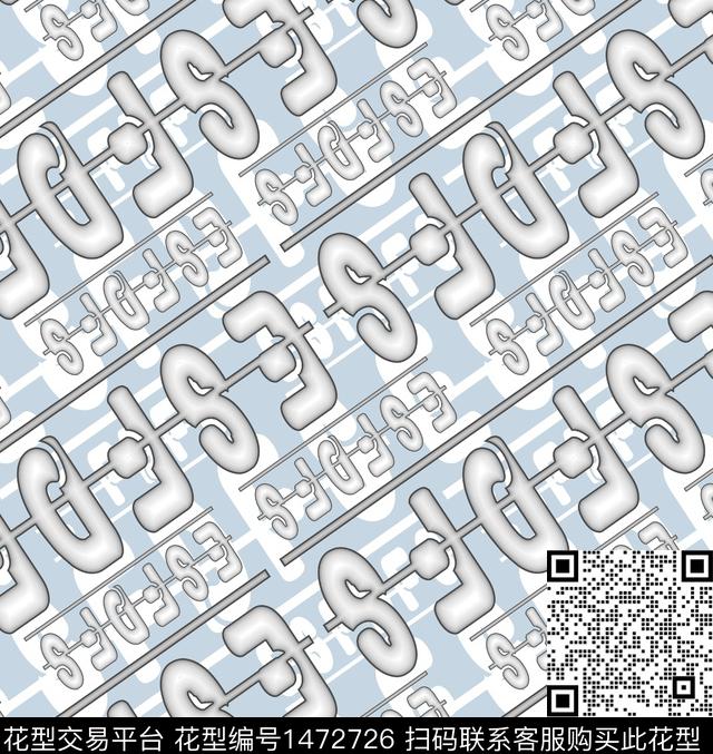 字母几何扎染华亿平台数码印花华亿平台下载（图片编号: 1472726） - 瓦栏（Walan）