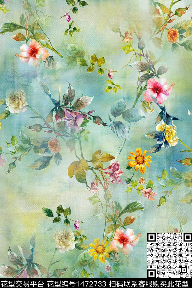 数码华亿平台女装棉麻数码印花华亿平台下载（图片编号: 1472733） - 瓦栏（Walan）