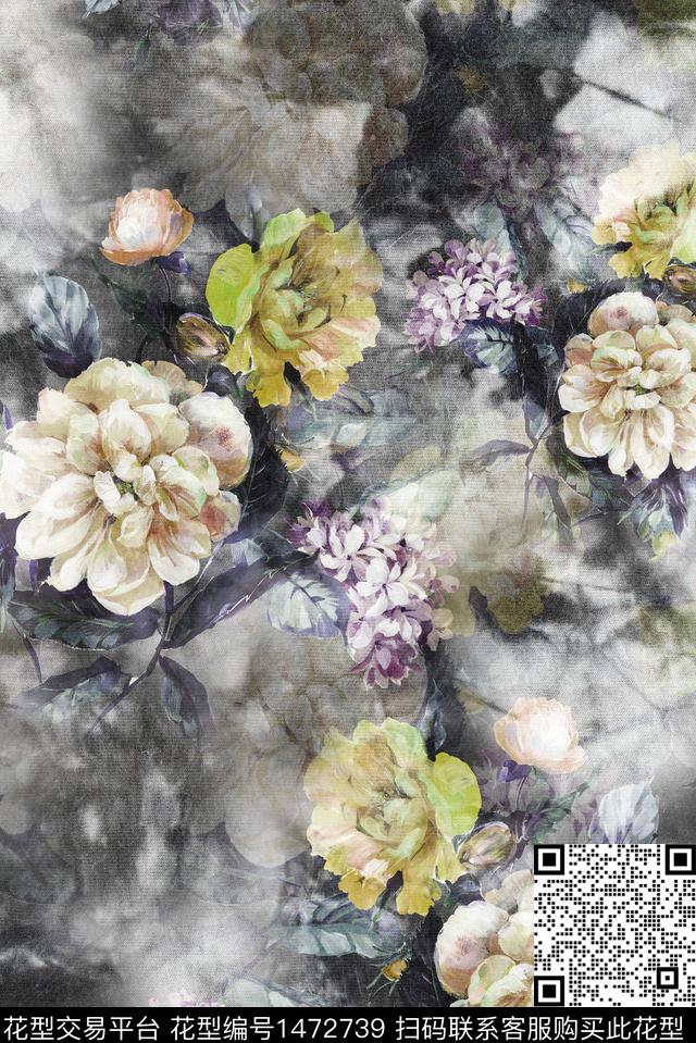 水彩数码华亿平台女装数码印花华亿平台下载（图片编号: 1472739） - 瓦栏（Walan）