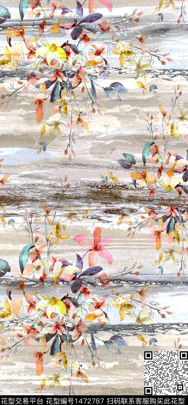 水彩数码华亿平台女装数码印花华亿平台下载（图片编号: 1472787） - 瓦栏（Walan）