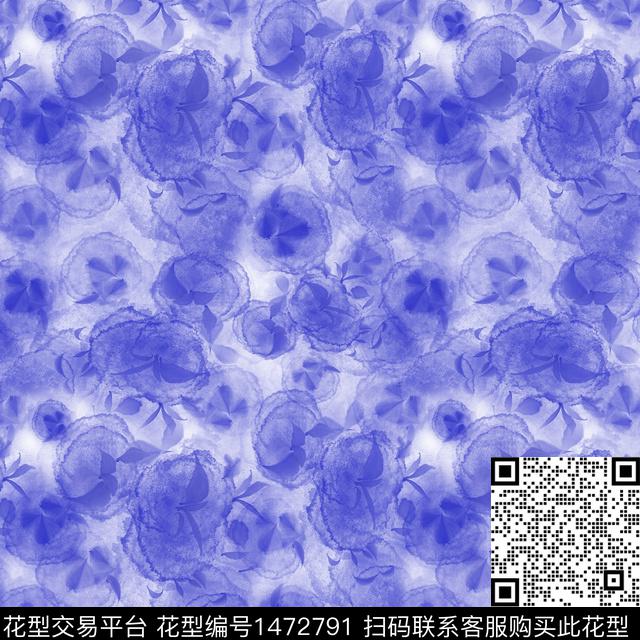 肌理抽象水彩花卉数码印花华亿平台下载（图片编号: 1472791） - 瓦栏（Walan）