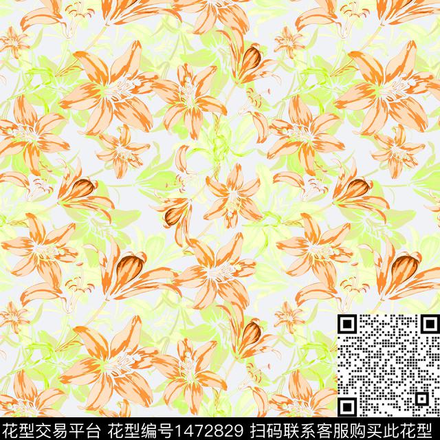 花卉大牌风小碎花传统印花华亿平台下载（图片编号: 1472829） - 瓦栏（Walan）