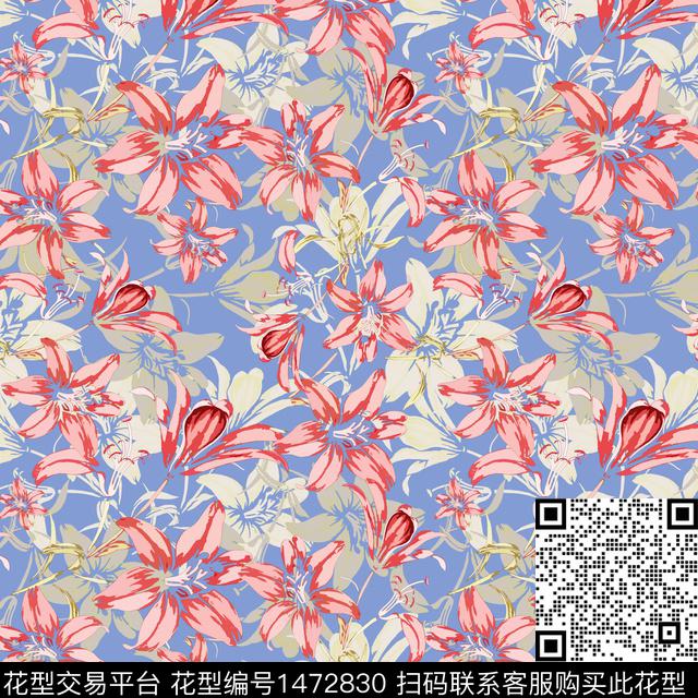 花卉大牌风小碎花传统印花华亿平台下载（图片编号: 1472830） - 瓦栏（Walan）