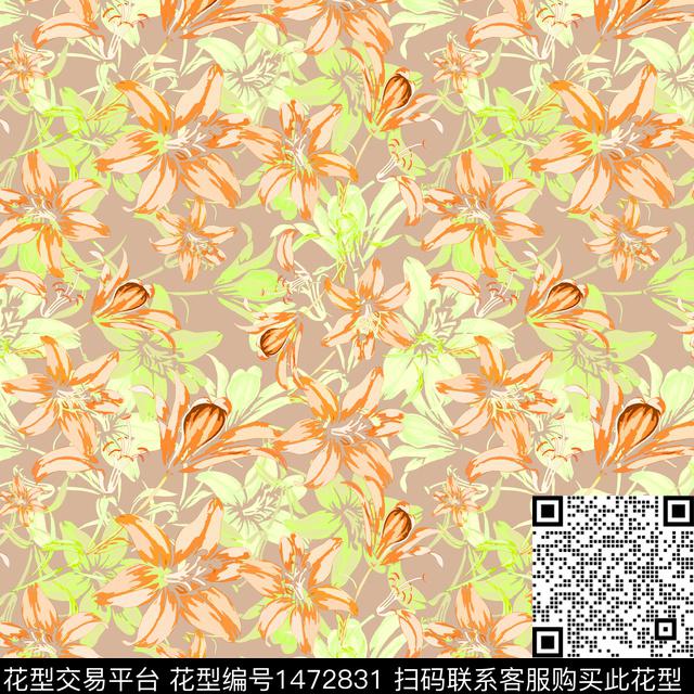 花卉大牌风小碎花传统印花华亿平台下载（图片编号: 1472831） - 瓦栏（Walan）