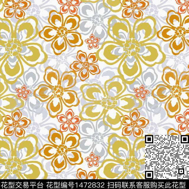 花卉大牌风小碎花传统印花华亿平台下载（图片编号: 1472832） - 瓦栏（Walan）