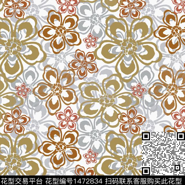 花卉大牌风小碎花传统印花华亿平台下载（图片编号: 1472834） - 瓦栏（Walan）