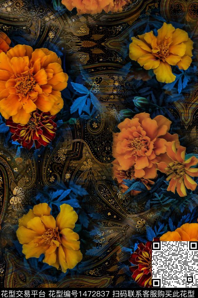 女装佩斯利民族风数码印花华亿平台下载（图片编号: 1472837） - 瓦栏（Walan）