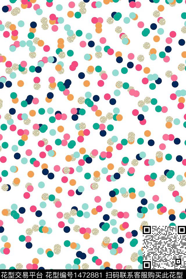 时尚真丝波点数码印花华亿平台下载（图片编号: 1472881） - 瓦栏（Walan）