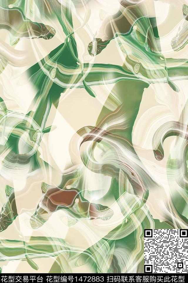 肌理抽象真丝数码印花华亿平台下载（图片编号: 1472883） - 瓦栏（Walan）