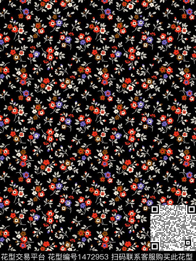 花卉春夏华亿平台小碎花数码印花华亿平台下载（图片编号: 1472953） - 瓦栏（Walan）