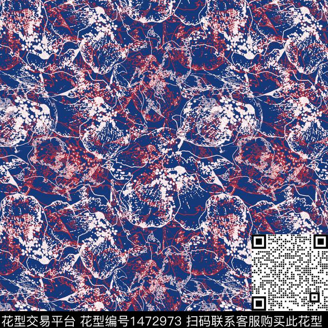 肌理抽象花卉小碎花传统印花华亿平台下载（图片编号: 1472973） - 瓦栏（Walan）