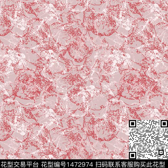 肌理抽象花卉小碎花传统印花华亿平台下载（图片编号: 1472974） - 瓦栏（Walan）