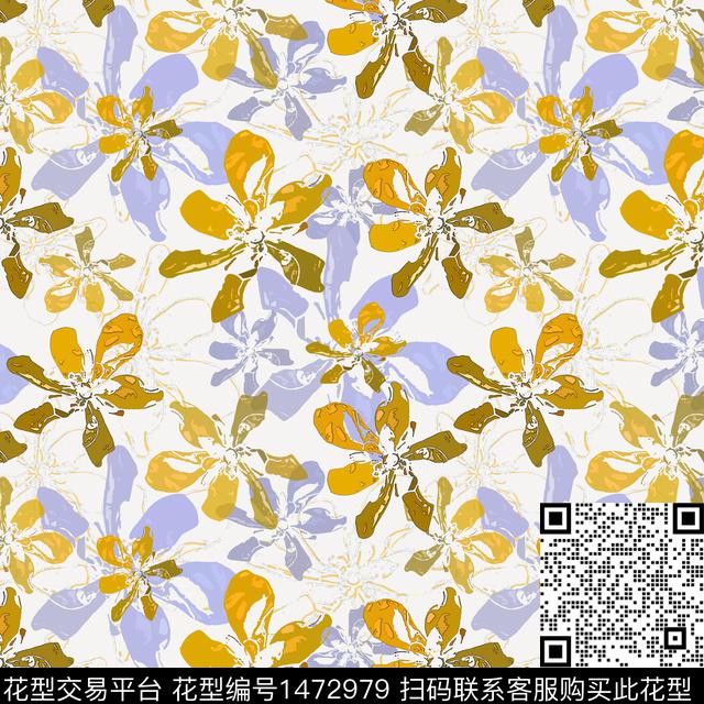 花卉大牌风小碎花传统印花华亿平台下载（图片编号: 1472979） - 瓦栏（Walan）