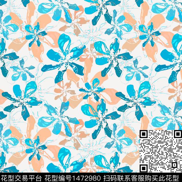 花卉大牌风小碎花传统印花华亿平台下载（图片编号: 1472980） - 瓦栏（Walan）