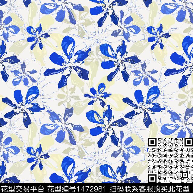 花卉大牌风小碎花传统印花华亿平台下载（图片编号: 1472981） - 瓦栏（Walan）