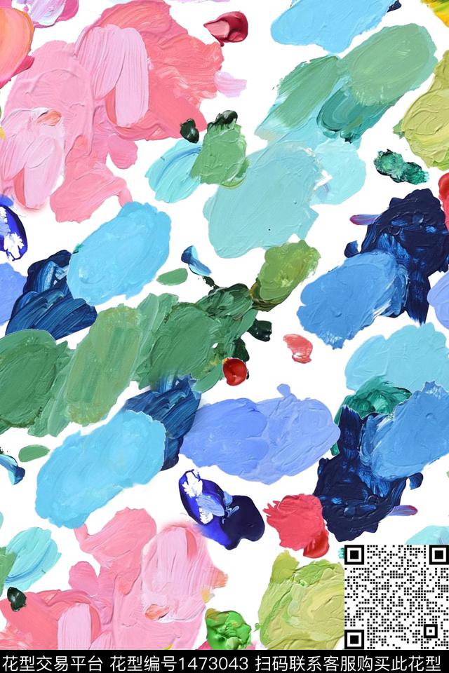 肌理笔触女装数码印花华亿平台下载（图片编号: 1473043） - 瓦栏（Walan）