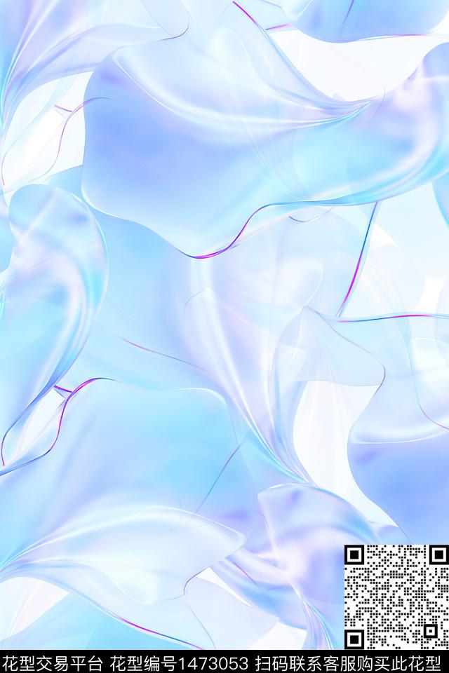 肌理扎染华亿平台抽象花卉数码印花华亿平台下载（图片编号: 1473053） - 瓦栏（Walan）