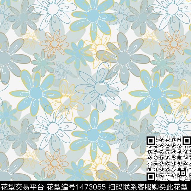 花卉大牌风小碎花传统印花华亿平台下载（图片编号: 1473055） - 瓦栏（Walan）