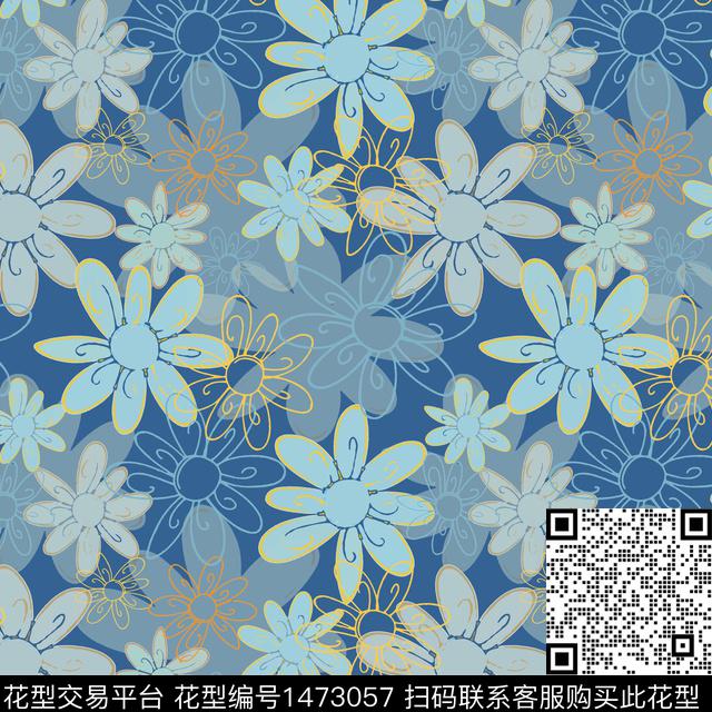 花卉大牌风小碎花传统印花华亿平台下载（图片编号: 1473057） - 瓦栏（Walan）