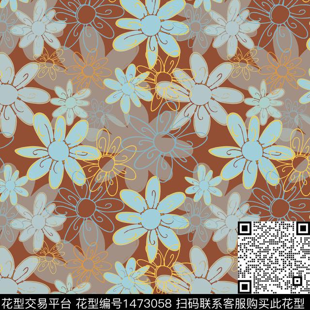 花卉大牌风小碎花传统印花华亿平台下载（图片编号: 1473058） - 瓦栏（Walan）