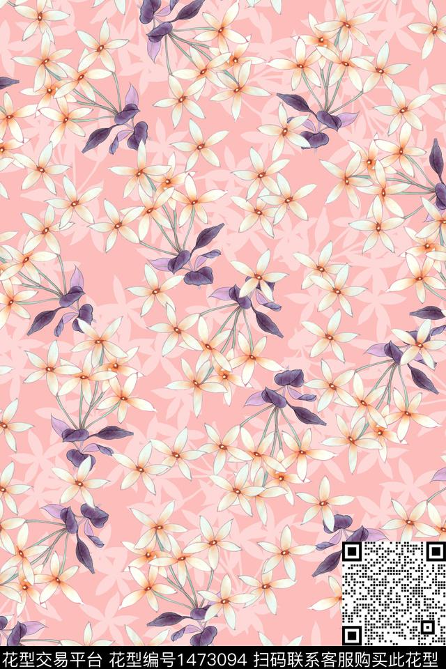 花卉年轻女性大牌风数码印花华亿平台下载（图片编号: 1473094） - 瓦栏（Walan）