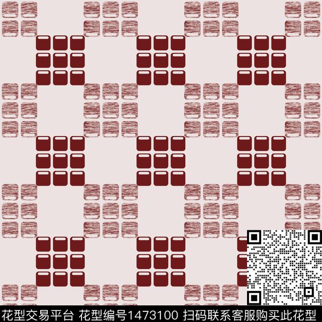 格子几何大牌风传统印花华亿平台下载（图片编号: 1473100） - 瓦栏（Walan）