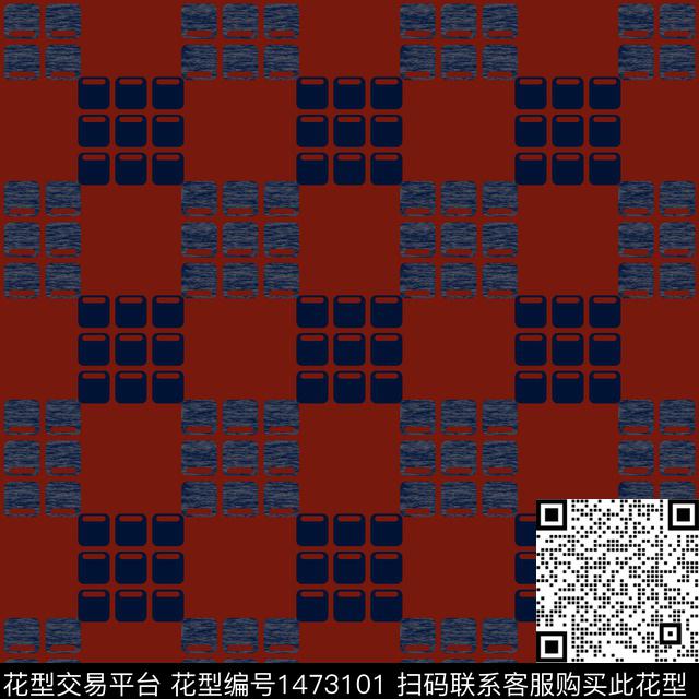 格子几何大牌风传统印花华亿平台下载（图片编号: 1473101） - 瓦栏（Walan）