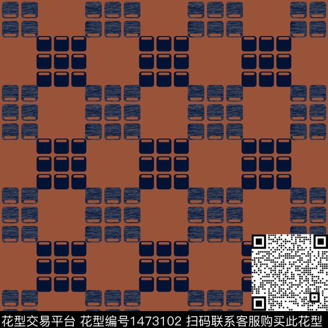 格子几何大牌风传统印花华亿平台下载（图片编号: 1473102） - 瓦栏（Walan）