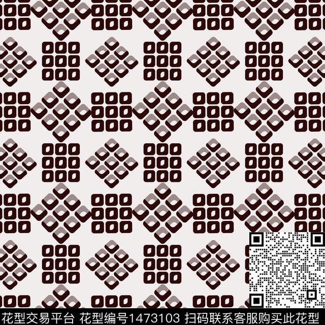 格子几何大牌风传统印花华亿平台下载（图片编号: 1473103） - 瓦栏（Walan）