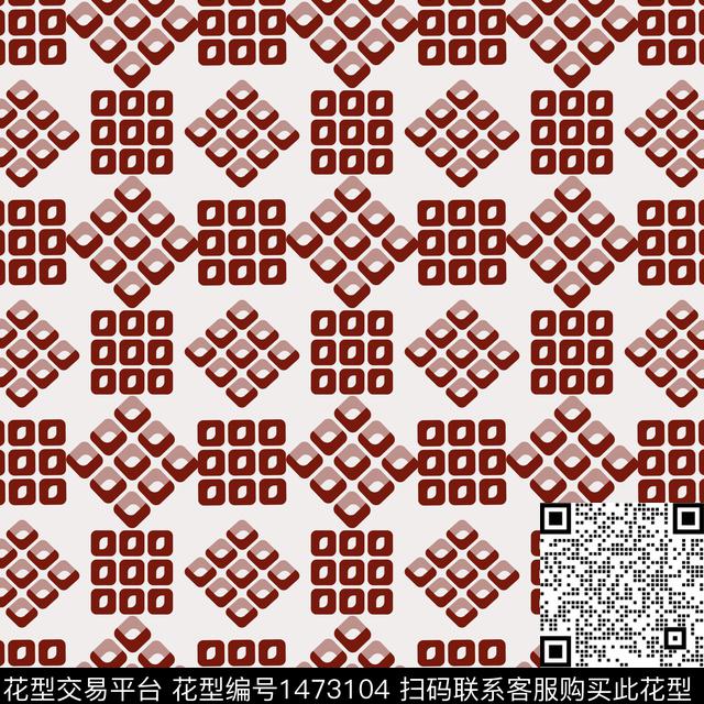 格子几何大牌风传统印花华亿平台下载（图片编号: 1473104） - 瓦栏（Walan）