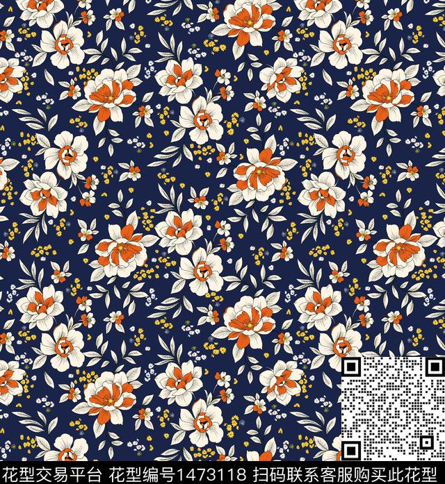 绿植树叶花卉春夏华亿平台数码印花华亿平台下载（图片编号: 1473118） - 瓦栏（Walan）