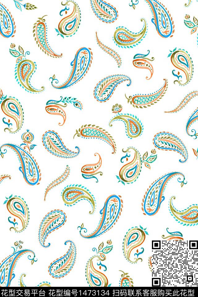 春夏华亿平台民族风佩斯利数码印花华亿平台下载（图片编号: 1473134） - 瓦栏（Walan）