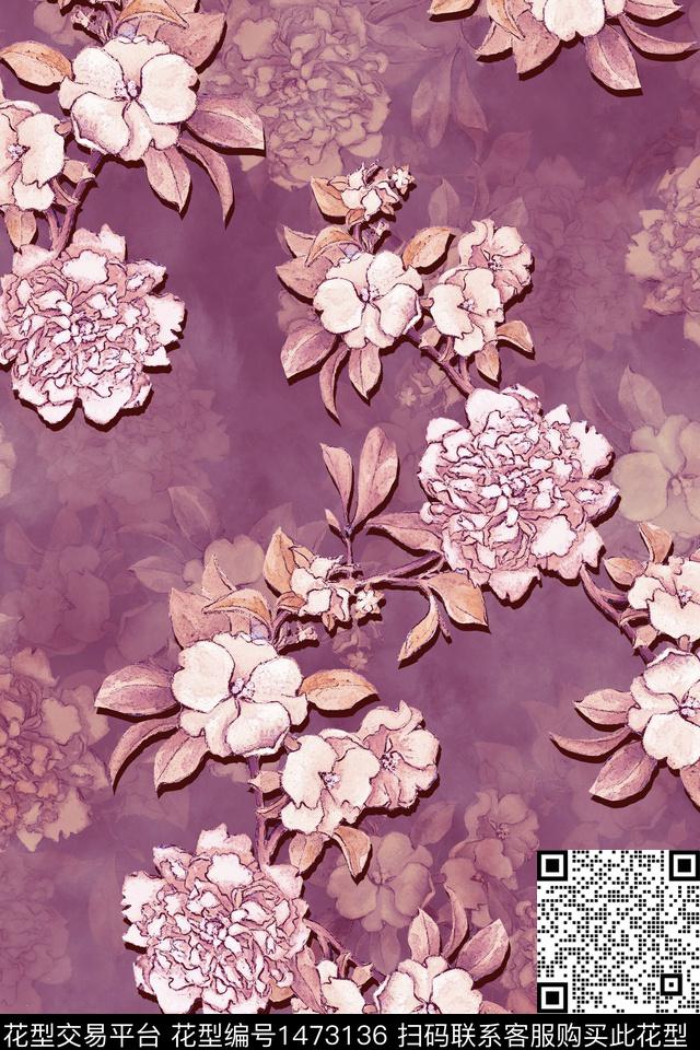 真丝香云纱复古旗袍华亿平台数码印花华亿平台下载（图片编号: 1473136） - 瓦栏（Walan）