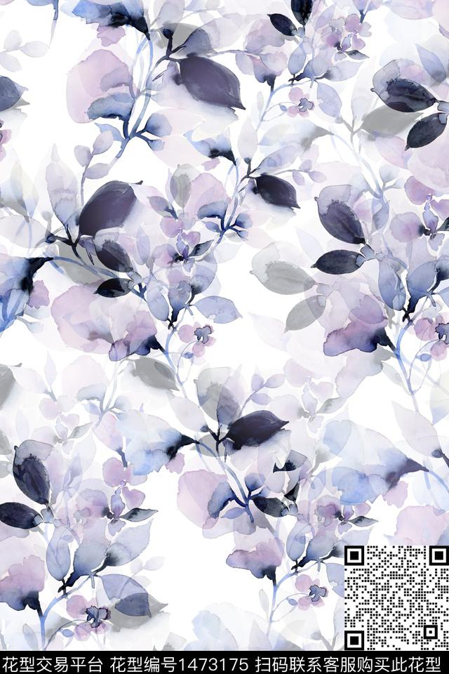 时尚花卉真丝数码印花华亿平台下载（图片编号: 1473175） - 瓦栏（Walan）