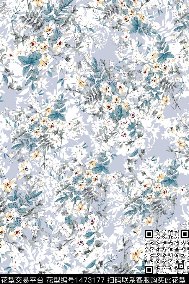 花卉真丝小碎花数码印花华亿平台下载（图片编号: 1473177） - 瓦栏（Walan）