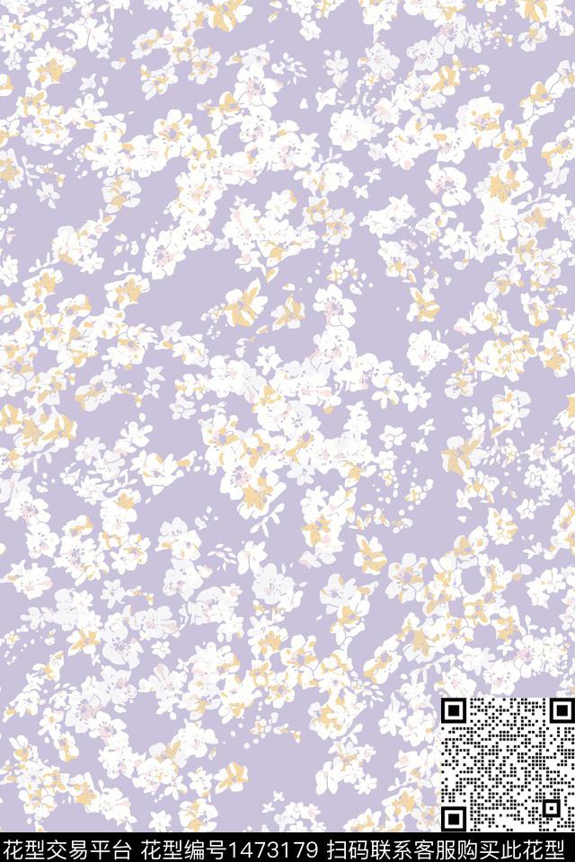 花卉真丝小碎花数码印花华亿平台下载（图片编号: 1473179） - 瓦栏（Walan）