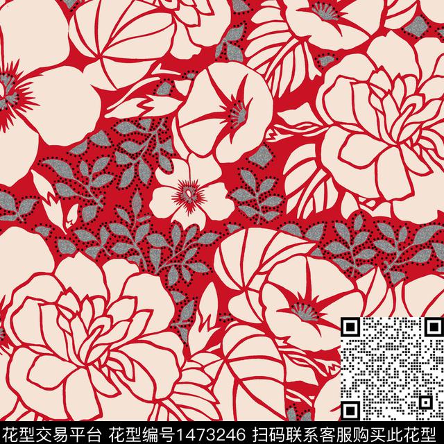 女装墙纸花卉传统印花华亿平台下载（图片编号: 1473246） - 瓦栏（Walan）