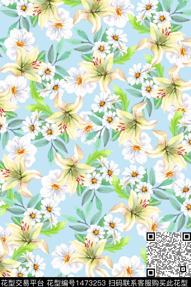 女装大牌风小碎花数码印花华亿平台下载（图片编号: 1473253） - 瓦栏（Walan）