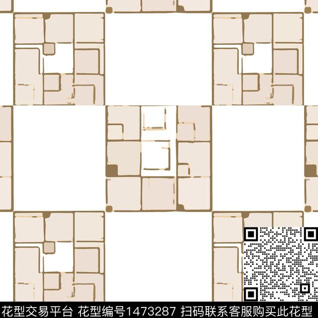 线条几何大牌风传统印花华亿平台下载（图片编号: 1473287） - 瓦栏（Walan）